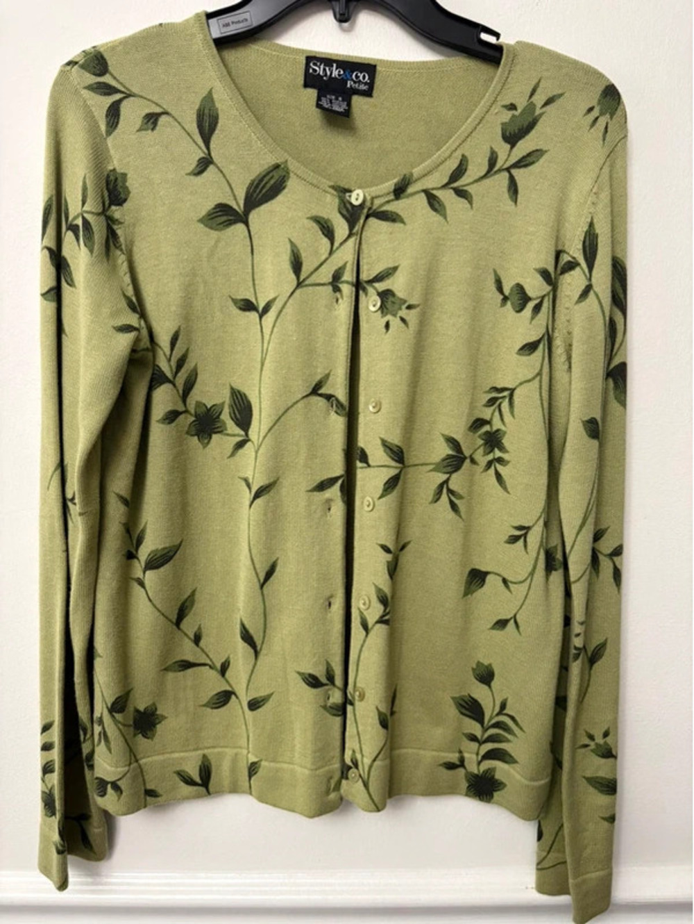 Green Floral Button Cardigan PS NWT